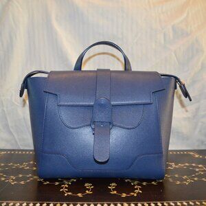 EXCLUSIVE SOLD OUT ONLINE Senreve Pebbled Marine Gold Hardware Maestra Bag Midi